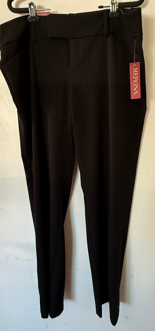 NWT Merona Modern Flare Black Dress Pants Size 16R